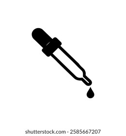 Dropper icon silhouette vector illustration on white background
