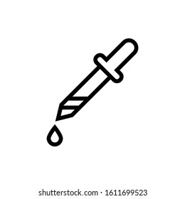 Dropper icon, Dropper symbol vector sign in outline style on white background