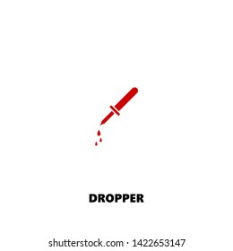 dropper icon. dropper vector design. sign design. red color