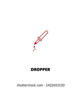dropper icon. dropper vector design. sign design. red color