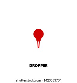 dropper icon. dropper vector design. sign design. red color