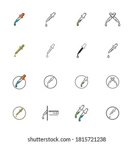 Dropper Icon Vector Design Template. Linear Style.  Dropper icon in trendy flat design