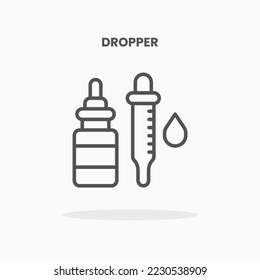 Dropper-Symbol Vektorgrafik Linie Stil. Großartiges Design für Web, App und mehr. Bearbeitbarer Stroke und Pixel perfekt.