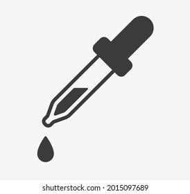 Dropper-Symbol, Vektorgrafik. Dropper-Symbol einzeln auf weißem Hintergrund. Pipettensymbol.