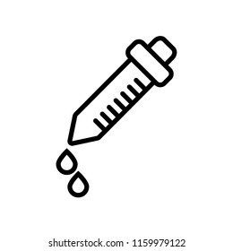 Dropper icon vector isolated on white background, Dropper transparent sign