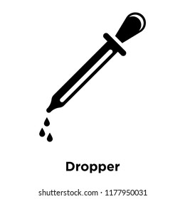 Dropper icon vector isolated on white background, logo concept of Dropper sign on transparent background, filled black symbol