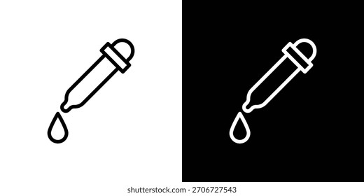 Dropper icon. Vector linear icon isolated in black and white