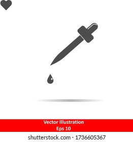 dropper icon vector, liquid, medicine