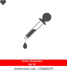 dropper icon vector, liquid, medicine