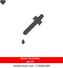 dropper icon vector, liquid, medicine