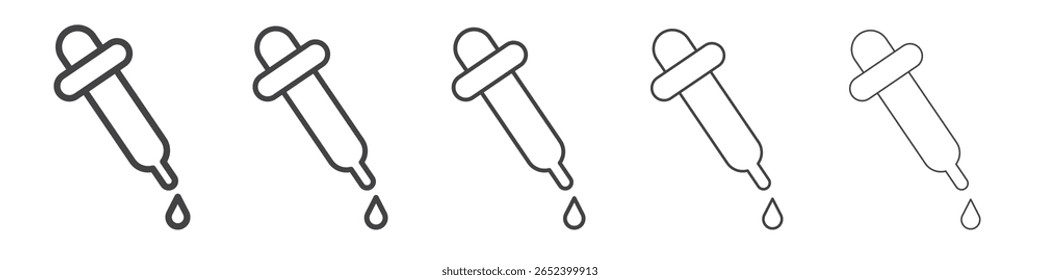 Signo de ilustración de conjunto de contorno de Vector de icono de cuentagotas