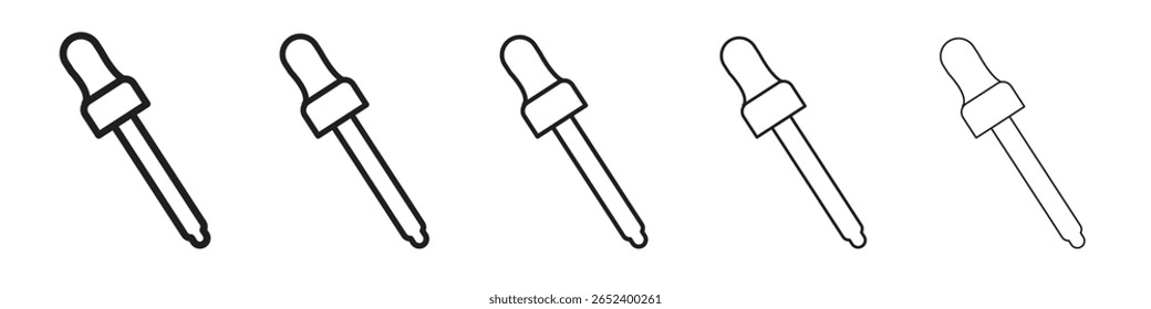 Dropper icon vector outline set illustration sign