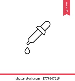 Dropper icon vector. Pipette sign