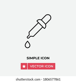 Dropper icon vector. Pipette sign