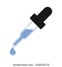 dropper icon, vector pipette symbol isolated