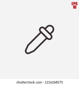 Dropper icon-eyedropper, pipette vector line icon, simple liquid dropper linear pictogram