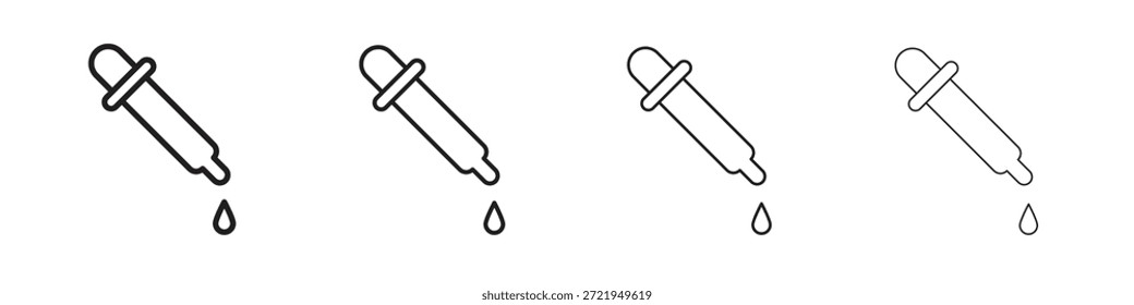 Los íconos del cuentagotas delinean el diseño de Vector negro. Línea con trazo editable.