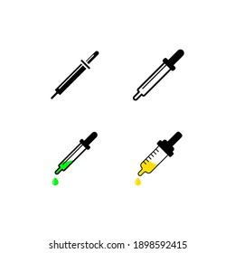 Dropper-Symbole, Vektorgrafik auf weißem Hintergrund