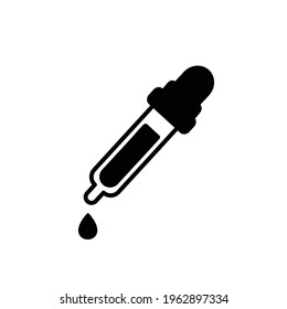 Dropper isolated on white background. Dropper silhouette icon. Vector stock