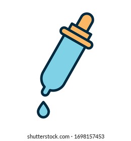 Dropper line and fill style icon design, Science chemistry laboratory research technology biology equipment and test theme Vector illustration