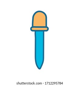 Dropper line and fill style icon design, Science chemistry laboratory research technology biology equipment and test theme Vector illustration
