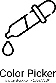 icono de la línea del cuentagotas aislado en fondo blanco 