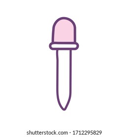 Dropper line style icon design, Science chemistry laboratory research technology biology equipment and test theme Vector illustration