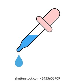 Dropper liquid icon, medicine health tool web symbol, test fluid design vector illustration .