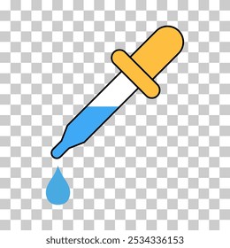 Dropper Flüssigkeitssymbol, Medizin-Gesundheits-Tool-Web-Symbol, Testfluid-Design, Vektorgrafik .