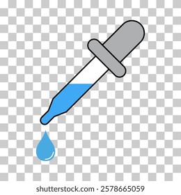 Dropper liquid icon, medicine health tool web symbol, test fluid design vector illustration .