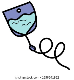 dropper with medicine, isolated object, vector medical doodles