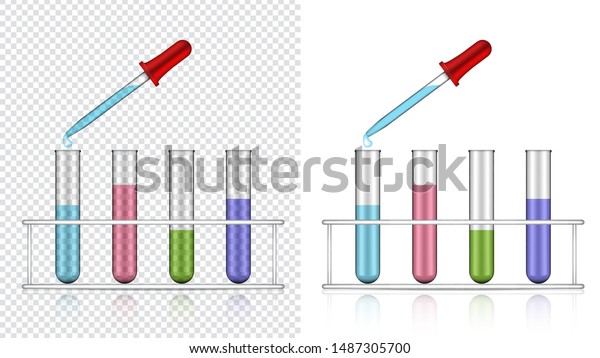 Download Dropper Mock Realistic Transparent Test Tube Stock Vector Royalty Free 1487305700 PSD Mockup Templates