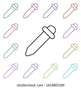 Dropper multi color style icon. Simple thin line, outline vector of medical icons for ui and ux, website or mobile application