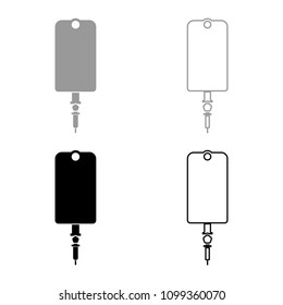 Dropper package bottle installator icon set grey black color outline