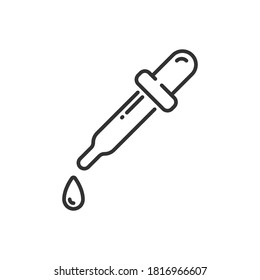 Dropper picker lab icon, line style. Laboratory tool to pick chemical sample. Vector illustration. Design on white background. EPS 10