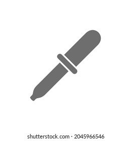 Cargador, icono gris pipeta. Aislado sobre fondo blanco