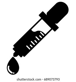 Dropper pipette healthy tube liquid icon symbol isolated vector stock