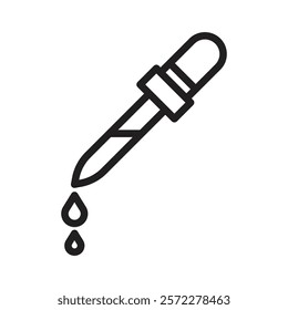 Dropper pipette Icon Flat vector set outline