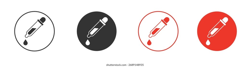 Ícone de pipeta do conta-gotas Logotipos. Modelo de design de ícone de vetor plano