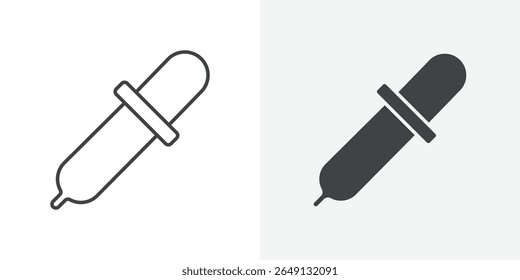 Dropper pipette icon Outline vector sign