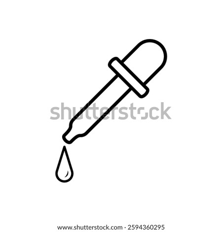 dropper pipette icon, simple flat style, illustration, logo sign symbol pictogram template, for ui or ux isolated on white for mobile app, editable