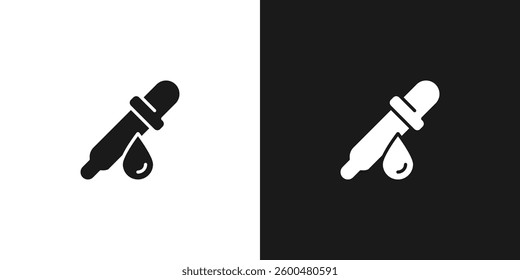 Dropper or pipette icon. Skin care procedures or facials. Peptides. Medical and beauty sphere. Pharmacy concept. Vector