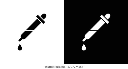 Icono de pipeta gotero en conjunto de silueta sólida. Ilustración vectorial.