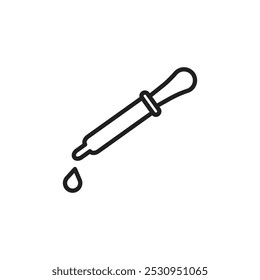 Dropper pipette Icon Thin line flat illustration