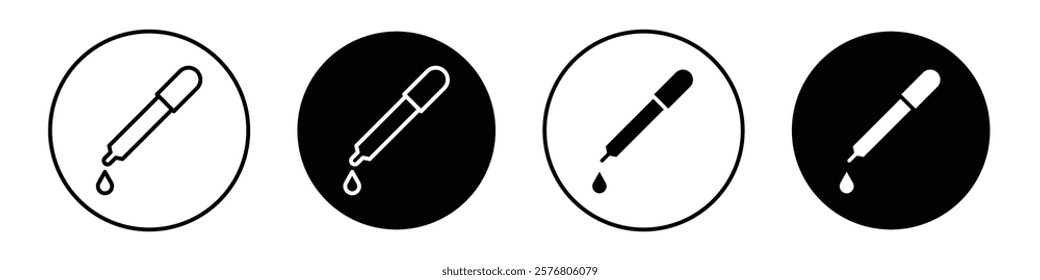 Dropper pipette icons vector pack for web designs