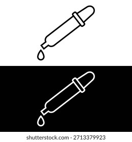 Pipeta gotero ilustrada y coloreada en Vector