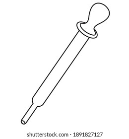 dropper pipette  line vector illustration
isolated on white background.Top view