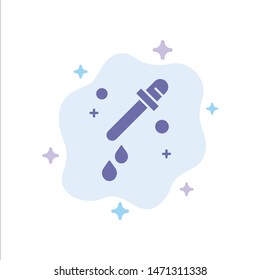 Dropper, Pipette, Science Blue Icon on Abstract Cloud Background. Vector Icon Template background