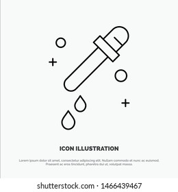 Dropper, Pipette, Science Line Icon Vector. Vector Icon Template background