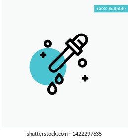Dropper, Pipette, Science turquoise highlight circle point Vector icon